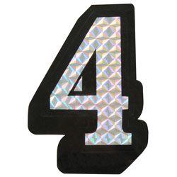 Number 4 Prism Style Adhesive Number
