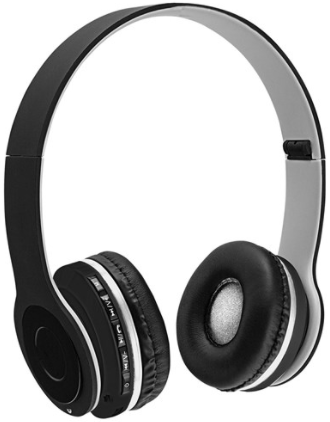 Sentry Wireless Rechargeable Stereo Headphones w/ Bluetooth, Black/Grey