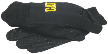 CAT Black Jersey Gloves with Microdot Palm
