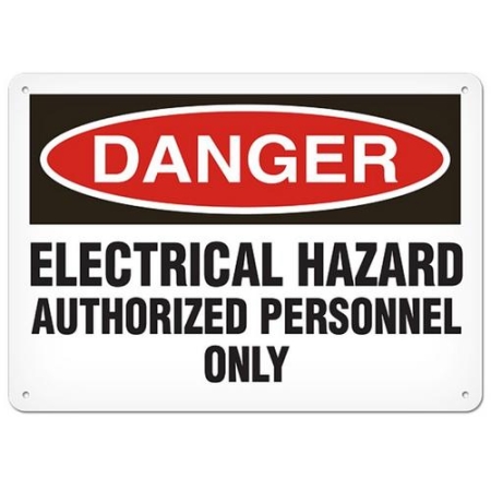 OSHA Safety Sign Danger Electrical Hazard Authorized Personnel Only