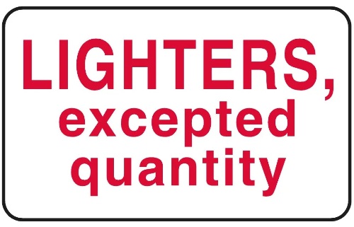 Lighters Excepted Quantity Label 10ct