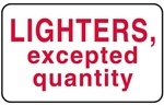 Lighters Excepted Quantity Label 10ct