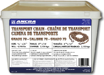 Packaged Transport Chain In A Pail, 5/16" x 25 ft