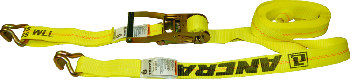 2" x 27' Ratchet Strap With Wire Hooks, Fixed end 18"