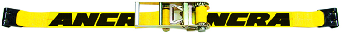 3" x 30' Ratchet Strap With Flat Hooks, Fixed end 18"
