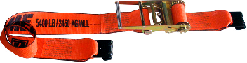 4" x 27' Ratchet Strap With Flat Hooks, Fixed end 18"