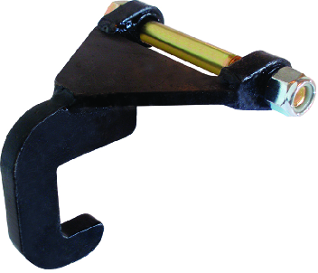 4" Heavy Duty J Waste Hook, Black Powder Coated Finish
