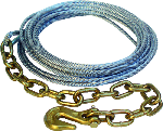 Cable Assembly with Chain Anchor, 1/4" x 32'