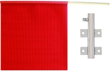 18" x 18" Red Cotton Safety Flag with Holder