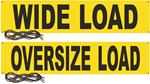 Double Sided Wide Oversize Load Banner w Grommets & Ropes 14" x 72"