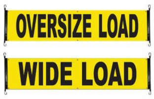 18″ x 84″ Wide, Oversized Load Banner w Bungees