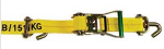 Car Hauler Ratchet Strap w Low Profile Swivel J Hooks