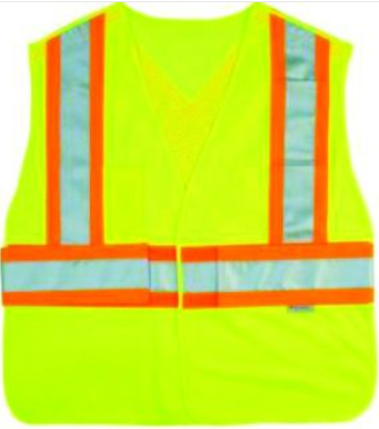 High Visibility Fluorescent Yellow, Green Safety Vest