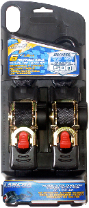 1" x 6' Retractable Ratcheting Tie-Down, 2 Pack