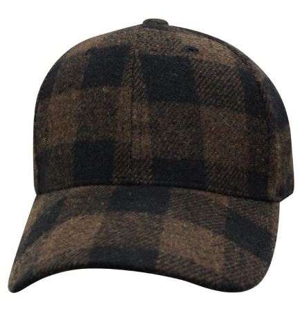 Brown and Black Buffalo Plaid Cap