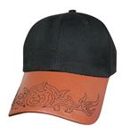 Faux Leather Blank Cap