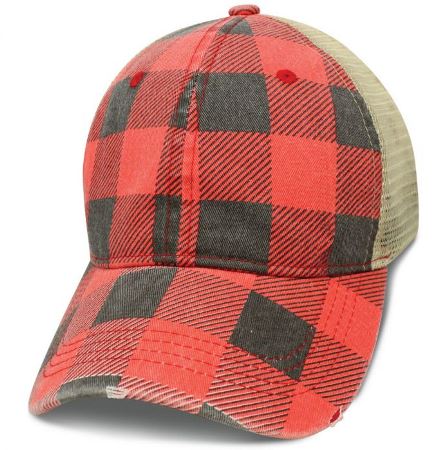 Buffalo Plaid, Khaki Blank Cap