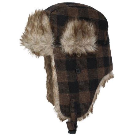 Dakota Dan Trooper Cap Plaid Brown