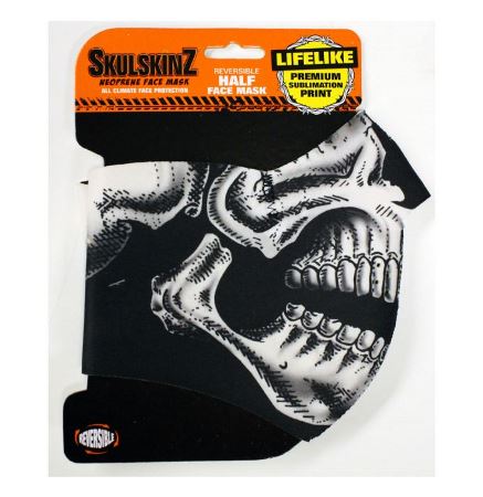 SkulSkinz 3D Half Face Mask, Skull Black & White