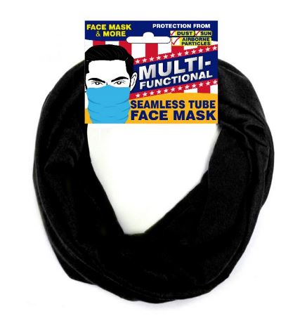 Seemless Face Mask Shield, Black