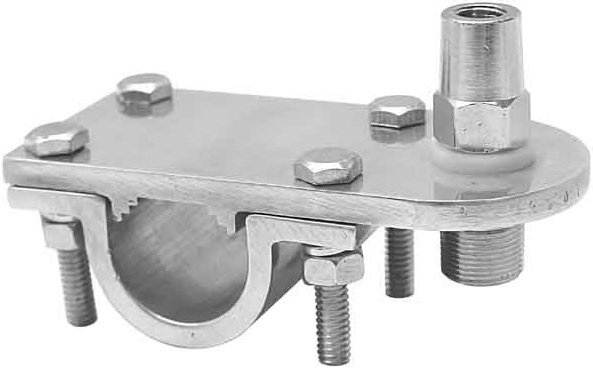 Horizontal Mirror Mount with 3/8 in Stud for Kenworth and Mack Trucks with SO239 Connector