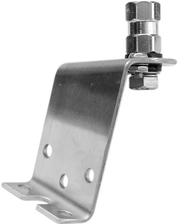 Stainless Left Side Van Antenna Mount with 3/8" Stud for Sloped Hood