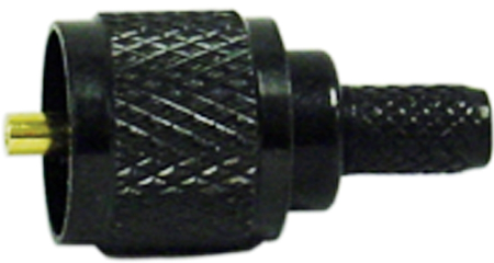 Black Mini UHF Male Crimp-On Connector