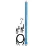 Firestik 3ft Blue Dual Fiberglass Antenna and Mirror Mount Kit