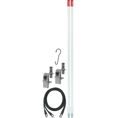 Firestik 4ft White Dual Fiberglass Antenna and Mirror Mount Kit