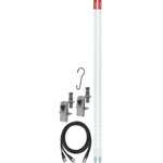 Firestik 4ft White Dual Fiberglass Antenna and Mirror Mount Kit