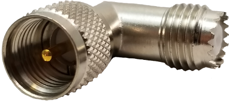 MPL08 Right Angle Mini UHF Female to Mini UHF Male