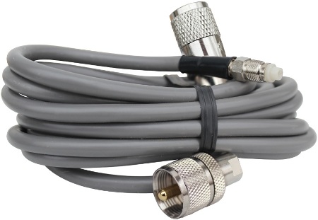 12 ft Mini 8 Coax Cable with Soldered PL259 Connector One End FME with Quick On UHF