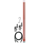Firestik 3ft Red Dual Fiberglass Antenna and Mirror Mount Kit