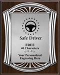 Safe Driving Award Plaque, Roman Silver