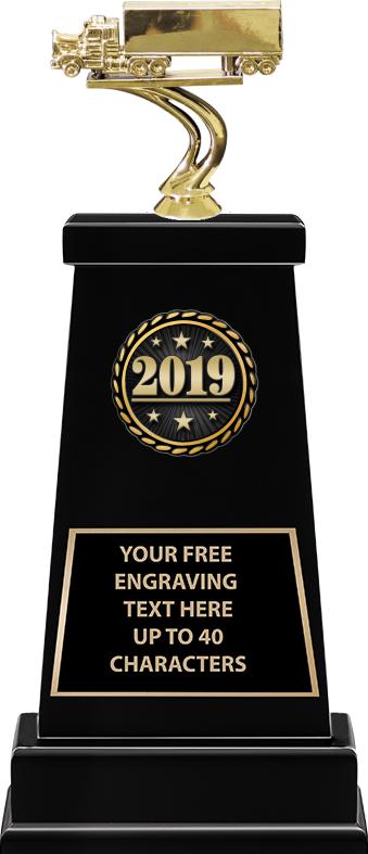 Safe Driving Trophy, Black with Truck