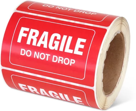 Fragile Do Not Drop 3" x 5" Handling Label