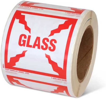 Glass 4" x 4" Handling Label