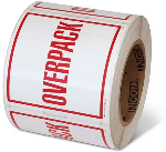 OVERPACK 4" x 4" Handling Label 500ct Roll