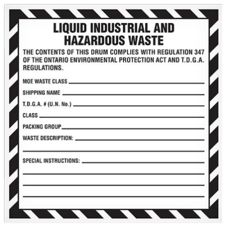 Liquid Industrial and Hazardous Waste Labels