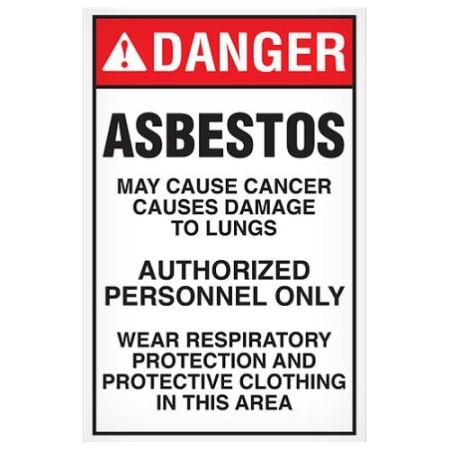Abatement Temporary Sign, Asbestos, ANSI Header