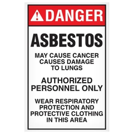 Abatement Temporary Sign, Asbestos, ANSI Header