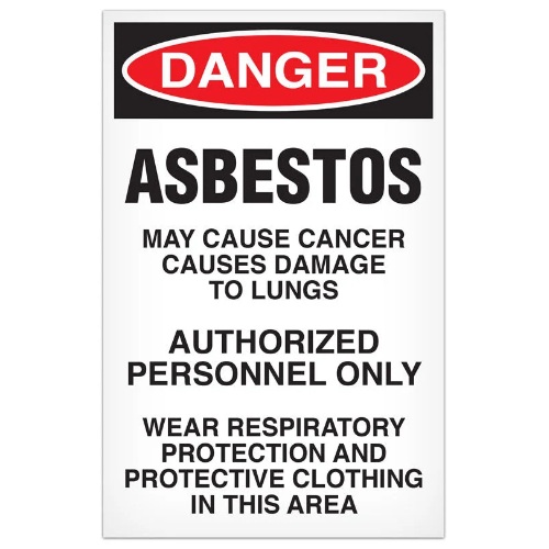 Abatement Temporary Sign Asbestos 100pk