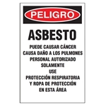 Abatement Temporary Sign, Asbesto, Spanish