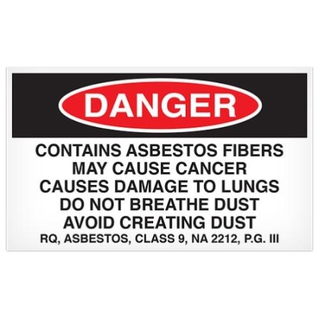 Abatement Labels, Contains Asbestos Fibers