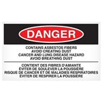 Abatement Labels, Contains Asbestos Fibers English French