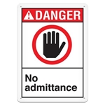 ANSI Safety Sign, Danger No Admittance