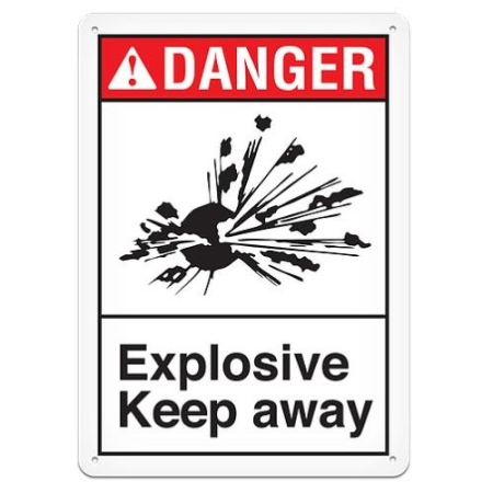 ANSI Safety Sign, Danger Explosive Keep Away