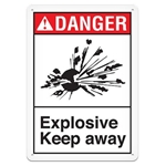 ANSI Safety Sign, Danger Explosive Keep Away