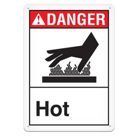 ANSI Safety Sign, Danger Hot