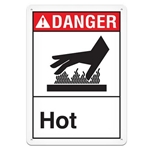 ANSI Safety Sign, Danger Hot